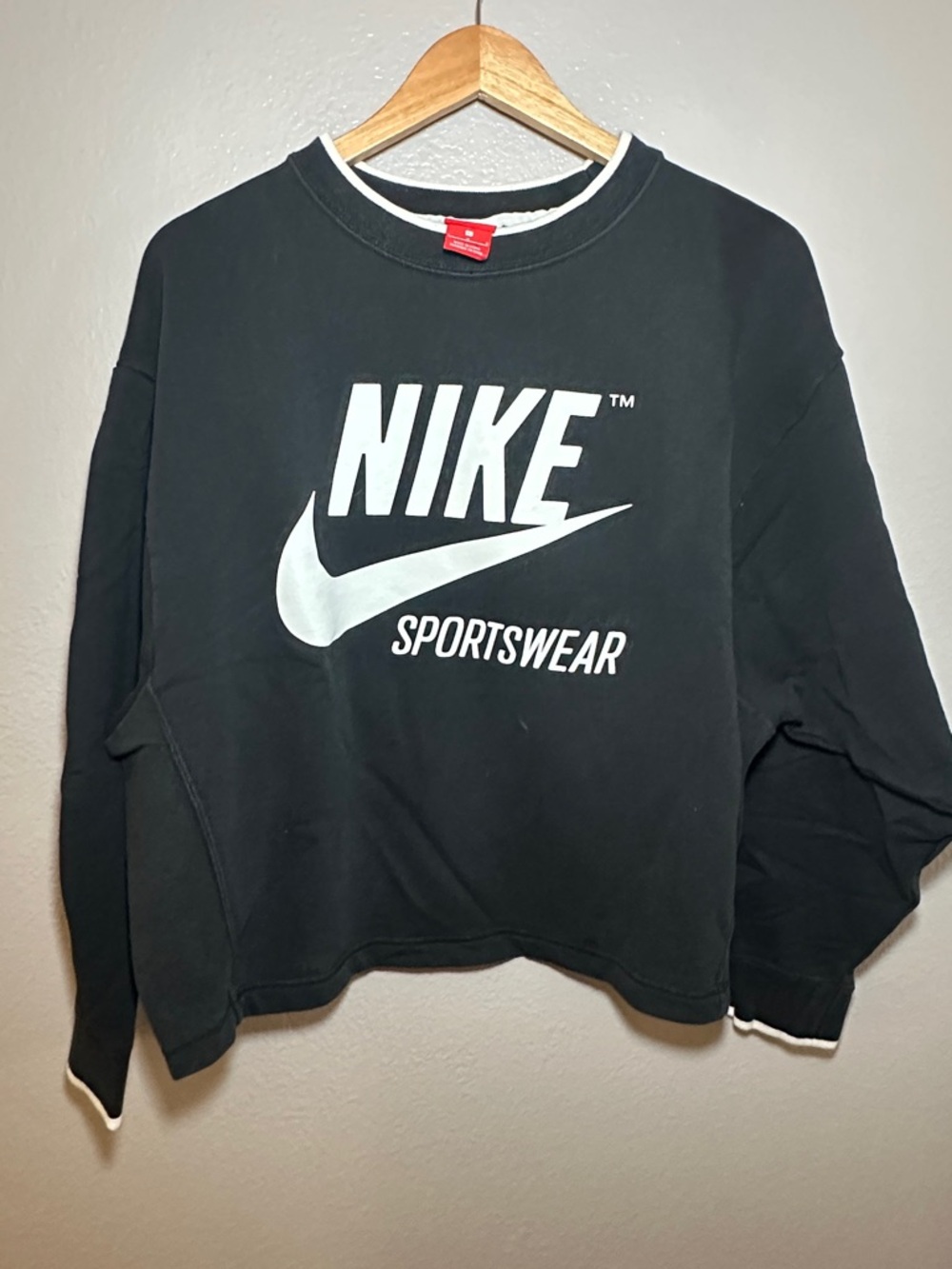 Nike Black Crewneck Sweatshirt with White Logo